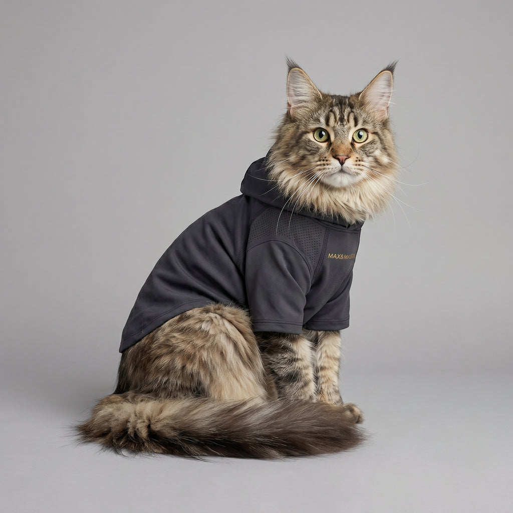 Charcoal Black Cloud-patterned Hoodie | MAX&MAISON
