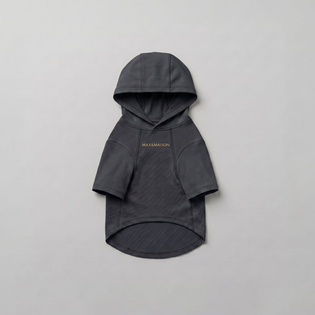 Charcoal Black Cloud-patterned Hoodie | MAX&MAISON