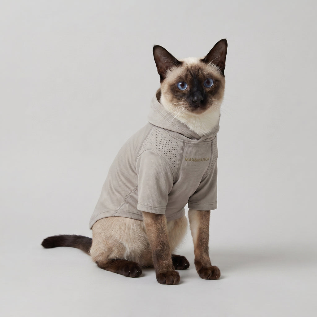 Oatmeal Grey Cloud-patterned Hoodie | MAX&MAISON