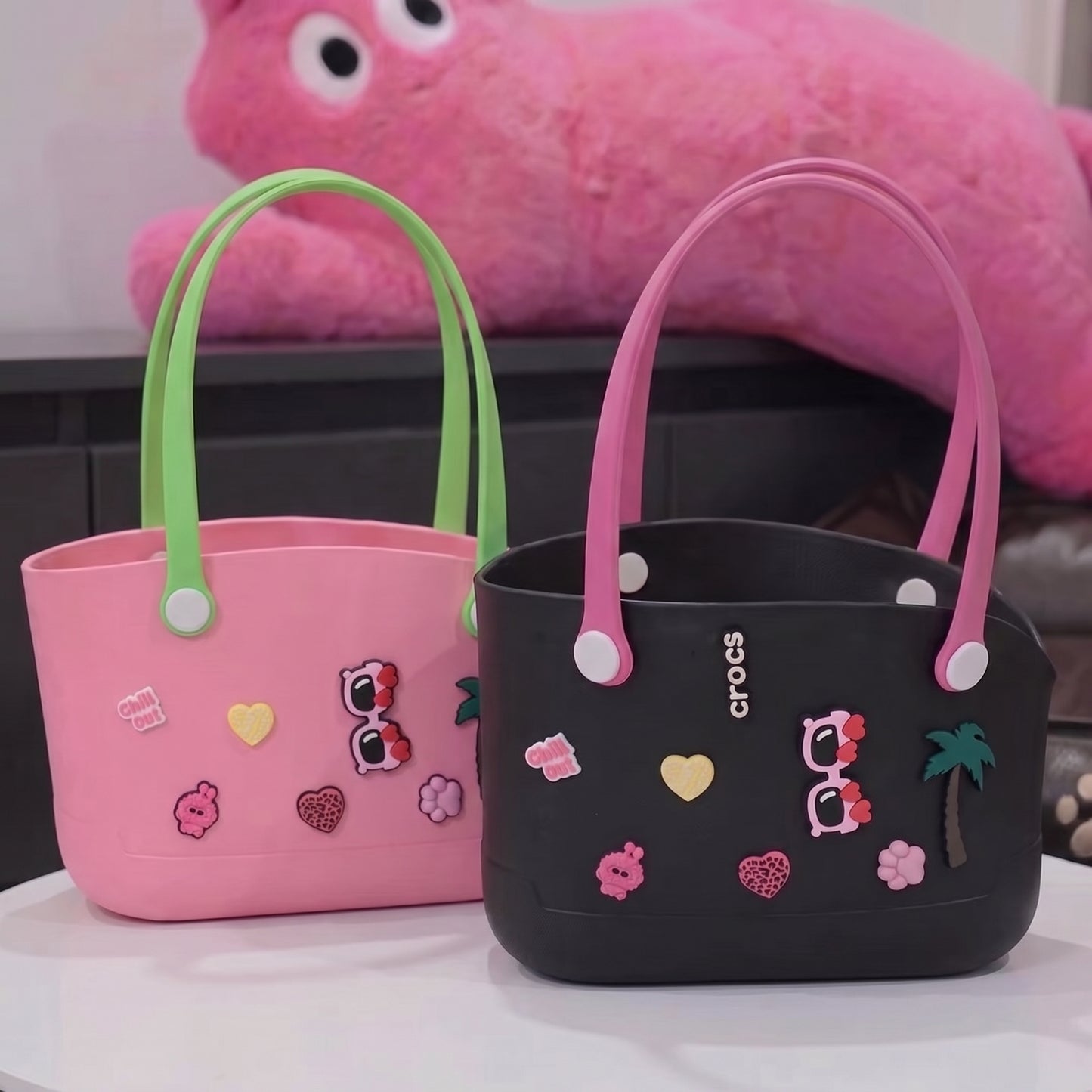 Perforated pet bag - portable, stylish, and easy to clean.