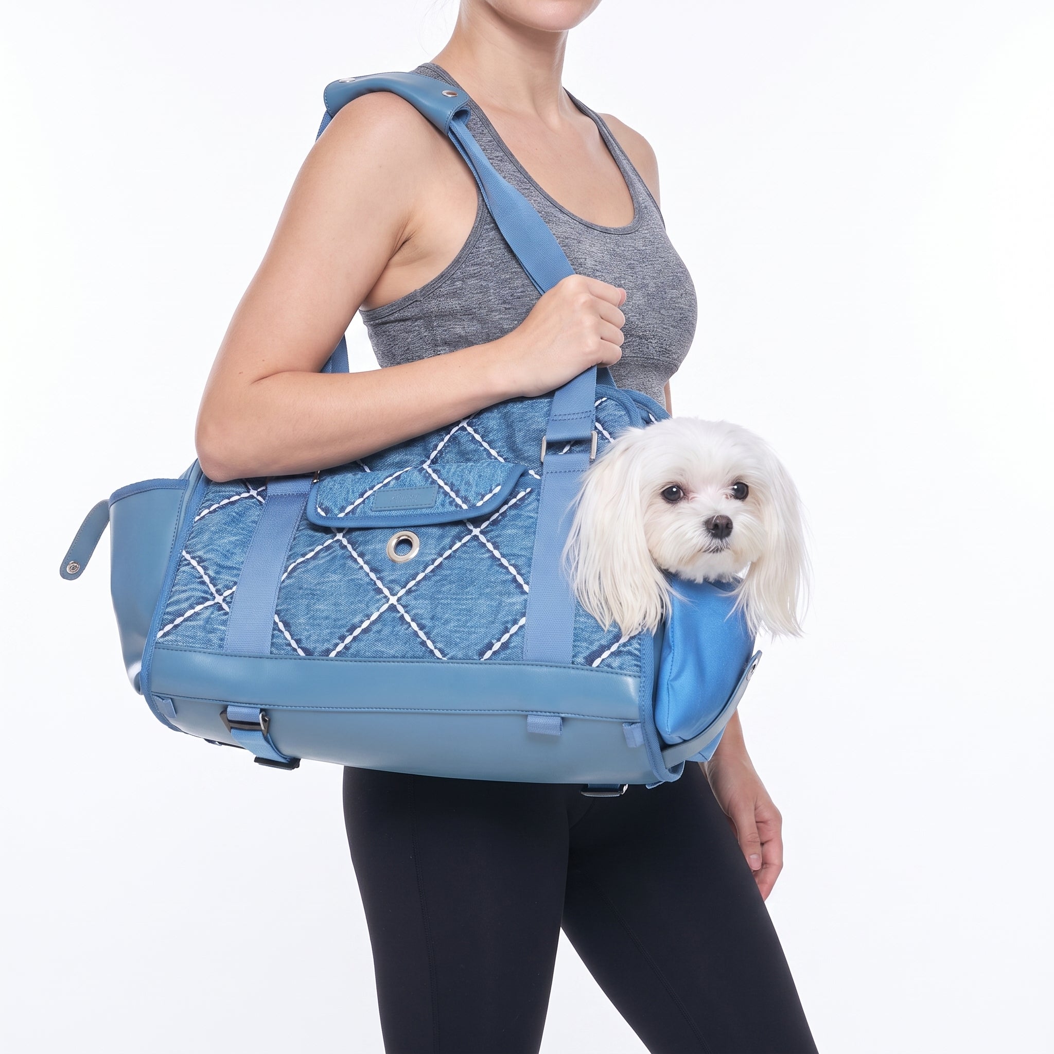 Luxury Blue Sparkling Pet Travel Bag