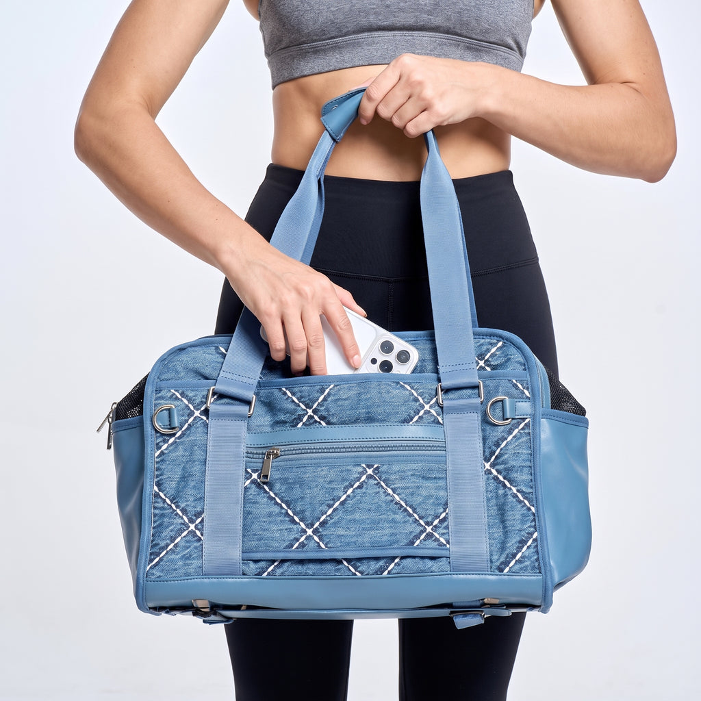 Luxury Blue Sparkling Pet Travel Bag