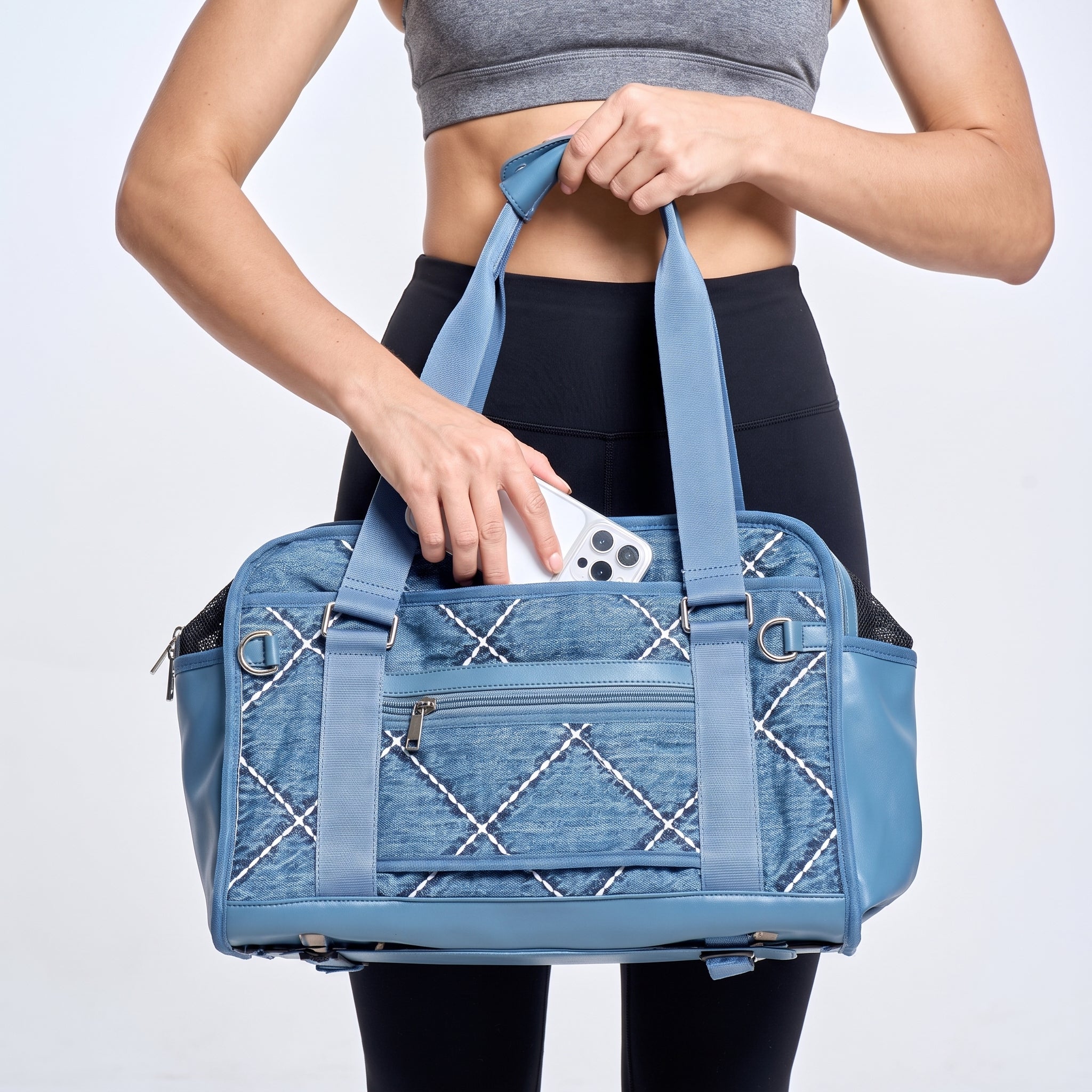 Luxury Blue Sparkling Pet Travel Bag
