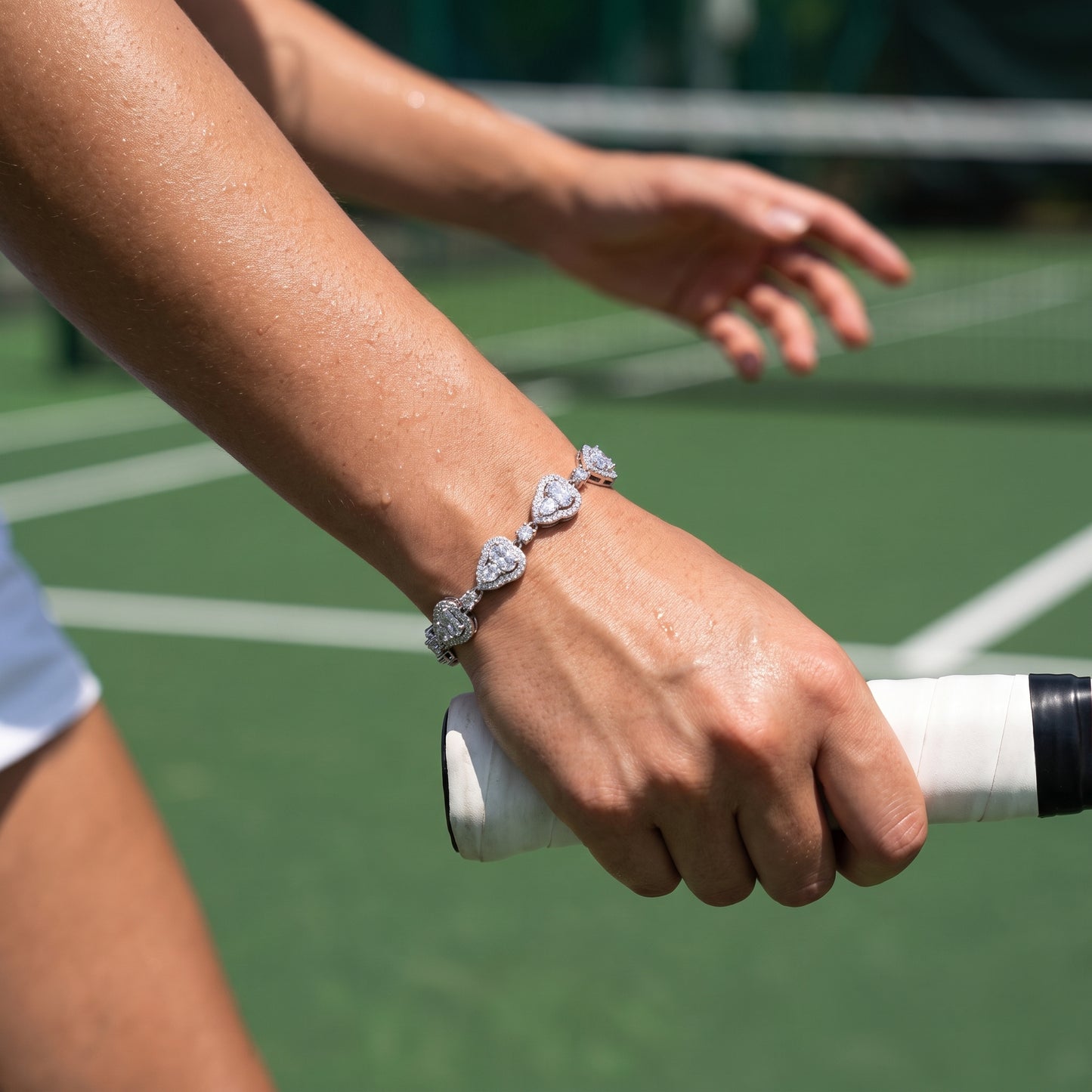 Gourd-Shaped / Double-Lobed CZ Link Tennis Bracelet