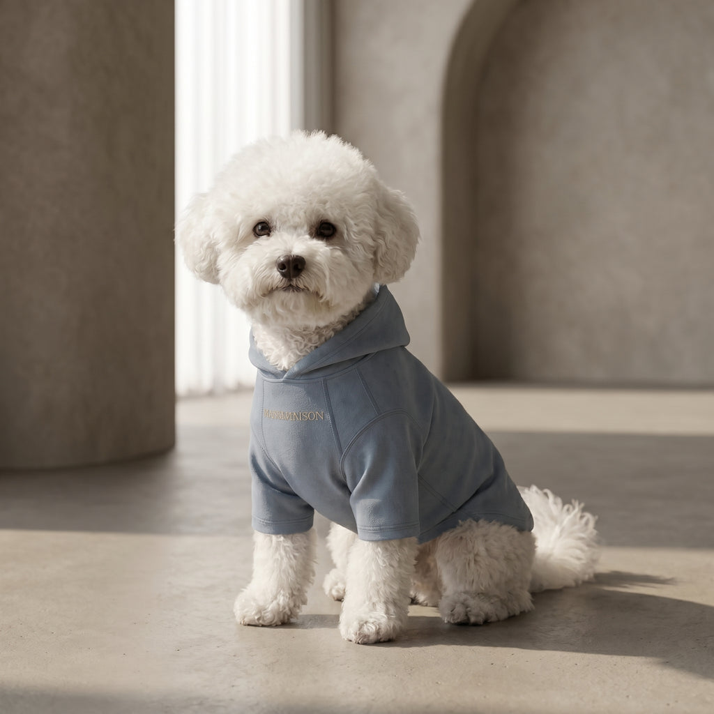 Haze Blue Cloud-patterned Hoodie | MAX&MAISON